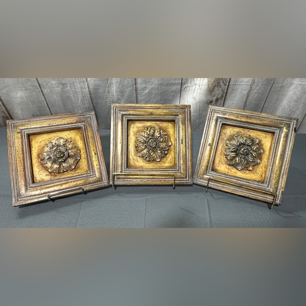 Antique Gold Floral Wall Accents